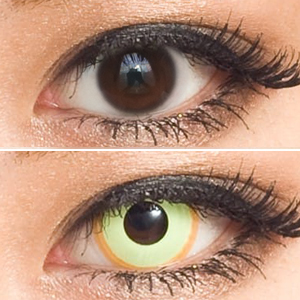 에스카호러렌즈 미라(1박스 1개들이) 컬러 렌즈 착용 샷 비교