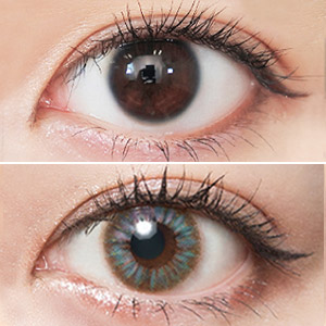 LUCE 루체 Niji Series 문프리즘(2박스세트) 컬러 렌즈 착용 샷 비교